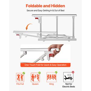 Barandilla de Cama Plegable para Personas Mayores con 28 Correas y Bastón Ajustable en Altura - Product Image 2