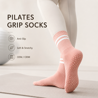 Chaussettes de Pilates personnalisées respirantes et extensibles en coton pour le yoga, la barre, le reformer, l'entraînement en studio, pour femmes, OEM, marque privée