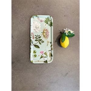 Elegante Bandeja Decorativa de Metal Esmaltado con Diseño Floral, Rectangular, para Decoración del Hogar, Cocina, Mesa de Centro, Bandeja para Servir Aperitivos - Product Image 1