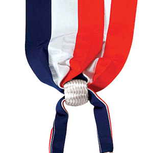 Cinta de seda tricolor de lujo para desfiles escolares y ceremonias con dos borlas de alambre de oro y plata WOK Industries - Product Image 3