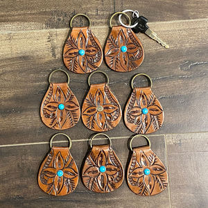 Llaveros de cuero tallados a mano, llaveros de cuero con forma exótica bonita, accesorios de cuero, llaveros bonitos para unisex - Product Image 5