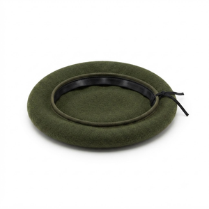 Custom 100% Wool Felt Beret <b>Hat</b> Solid Color Casual Unisex Hand Embroidered Custom Logo Beret <b>Hat</b> - Product Image 4