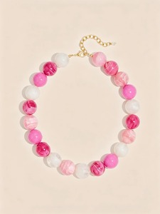 Unisex Fashion Resin <b>Beaded</b> <b>Necklace</b> with Geometric Design Handmade Trendy Look Gift - Product Image 1