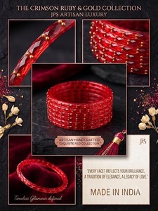 Juego de brazaletes de cristal con diseño de gota de lluvia, elegantes y con acabado brillante, para mujeres, para uso nupcial y festivo, a la venta, de proveedor indio. - Product Image 4