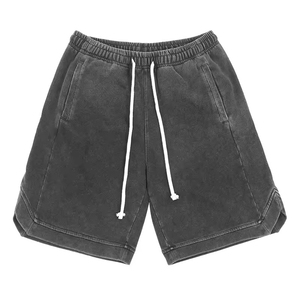 Wholesale Custom Quality Cotton Distressed T Shirts+Shorts 2 <b>PC</b> <b>Sets</b> Men Casual Sports Suits Vintage Mens Acid Washed Shorts <b>Set</b> - Product Image 6