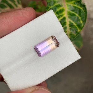 Ametrine naturelle à facettes taillées en émeraude, pierre précieuse bicolore, qualité supérieure pour la fabrication de bijoux - Product Image 5