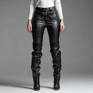 กางเกงหนังสำหรับขี่มอเตอร์ไซค์ผู้หญิง สำหรับฤดูร้อนและฤดูหนาว กันน้ำ ป้องกันแบคทีเรีย - Product Image 1