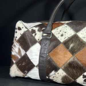 Sac de voyage en cuir véritable, sac de week-end, fermeture éclair, portable, léger, vintage, 36-55L, multifonction, unisexe - Product Image 5