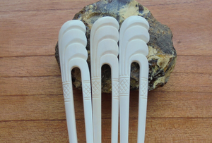 Épingle à cheveux en os de buffle de qualité supérieure, taille personnalisée, faite à la main, écologique, couleur naturelle, accessoires de coiffure pour - Product Image 3