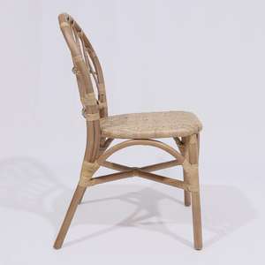 Chaise de salle à manger moderne en rotin naturel avec dossier incurvé, design léger et écologique pour hôtels et restaurants - Product Image 5