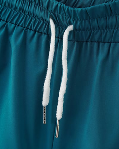 Men's Gradient Short Sleeve Shirt Shorts Set Breathable Knitted Casual Summer Wear Light Blue Drawstring Pants Outfit Quick Dry - Product Image 6