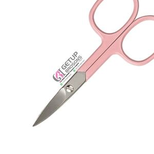 Ciseaux miniatures professionnels roses, manche avec revêtement en poudre, pointe argentée, logo personnalisé, couleur sur mesure, ciseaux en acier inoxydable pour salon. - Product Image 1