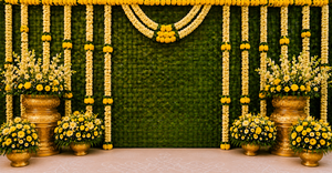Accessoires de luxe pour la cérémonie Haldi pour les mariages d'Inde du Sud, Urli idéal pour la cérémonie Haldi avant le mariage pour les événements tamiliens, Californie - Product Image 5