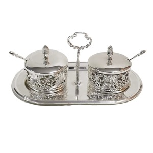 Fruteros y Ensaladeras de Metal Hechos a Mano, Elegantes y Antiguos, con Pedestal Niquelado, Aptos para Lavavajillas, Ideales para Fiestas, Bodas y Decoración Moderna del Hogar - Product Image 1
