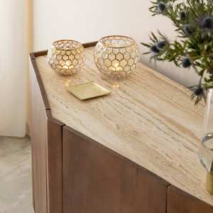 Aparador Vandana Prime Lunaris de Madera de Mango y Travertino - Product Image 4