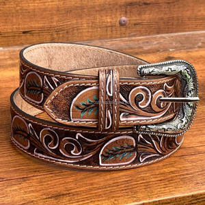 2025 New Customization Hand <b>Tooled</b> Leather <b>Belts</b> for Men High Quality Genuine Cowhide Leather Luxury Designer <b>Belts</b> for Women's - Product Image 2