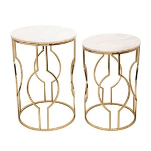 Minimalist <b>Round</b> Metal Nesting <b>Table</b> Set with Stackable Structure for Stylish and Functional Living Rooms - Product Image 3