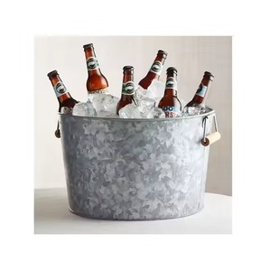 Bañera de Metal Decorativa para Bebidas Frías, Enfriador de Acero Inoxidable para Fiestas, Cubo para Vino y Cerveza, Uso en Mesa - Product Image 1