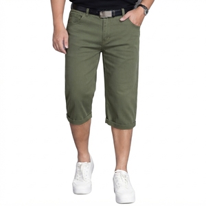 Shorts en jean décontractés bleus pour hommes, longueur genou, avec logo personnalisé, OEM, vêtements d'été en gros - Product Image 1