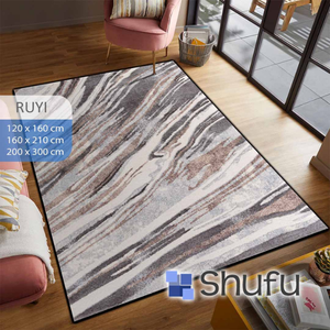 Tapis d'intérieur Shufu, confortable, élégant, moderne, imprimé abstrait, hypoallergénique, durable, facile à nettoyer, non toxique, antidérapant, en polyester épais - Product Image 3