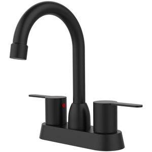Matt Black & Brushed Nickel 2 Handles RV Bathroom Faucet Centerset for 3-Hole Premium Parts & Accessories - Product Image 1