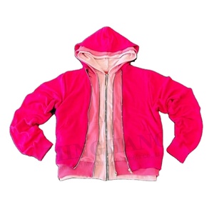 OEM Sudadera con capucha Unisex de gran tamaño de peso pesado de algodón mezclado francés Terry 3 Zip Hoodies Cremallera Tres capas Zip up Sudadera con capucha en blanco Hombres - Product Image 1