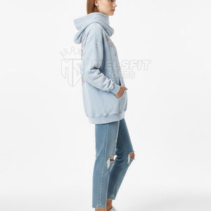 Sudadera con Capucha de Punto para Mujer, Estilo Urbano, Invierno, Lavado Ácido, con Pedrería, Ligera, Material Cómodo de Alta Calidad, Detalle de Piedras para la Calle - Product Image 4