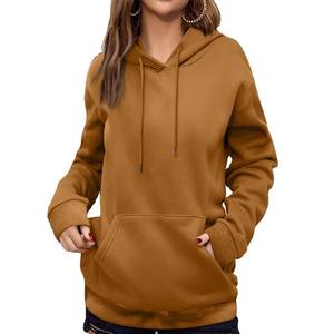 Sweat-shirt à capuche surdimensionné personnalisé pour femme, couleur unie, manches longues, en molleton de coton, avec poches, respirant, pour l'hiver - Product Image 5