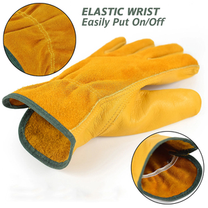 Customized Insulated Leather Work <b>Gloves</b> For Men Regular Work Reinforced Fingertips Double Thread Swing Work <b>Gloves</b> - Product Image 6