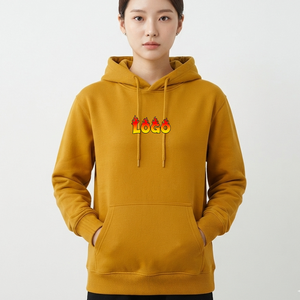 Sweat-shirt à capuche pour femme, couleur jaune moutarde unie, décontracté, à manches longues, avec poche, fabriqué par un fabricant OEM - Product Image 1