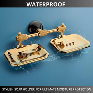 ที่วางสบู่คู่ติดผนังโลหะสีทอง ถาดวางสบู่ติดผนังห้องน้ำ - Product Image 4