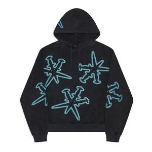 Sweat à capuche en strass de haute qualité, streetwear tendance, pull personnalisé orné de cristaux, service OEM ODM, marque privée - Product Image 1