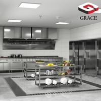 Équipement de cuisine complet pour restaurant GRACE avec cuisinières à gaz et électriques, friteuses, fours, cuiseurs vapeur et aménagement de cuisine personnalisé