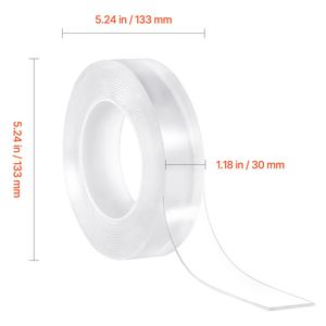 Nastro Biadesivo Nano Ultra Resistente da 16 Piedi - Confezione da 3, Adesivo Forte Riutilizzabile, Nastro Trasparente Rimovibile per Pareti - Product Image 3