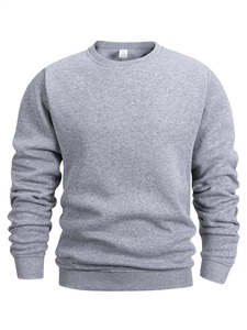 Sweat-shirt à col rond personnalisé imprimé par le fabricant OEM, couleur unie gris, streetwear pour hommes, haut en molleton décontracté pour le sport - Product Image 5
