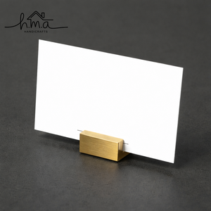 Porta Tarjetas de Visita Minimalista de Latón, Moderno Soporte Vertical para Tarjetas de Escritorio, Exhibidor de Tarjetas Metálico para Oficina - Product Image 5