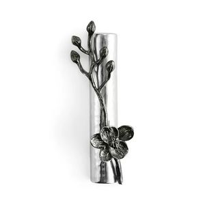 Estuche para Mezuzá de Metal Negro Orquídea, de Lujo, Moderno, Plateado Martillado, Hecho a Mano, Decoración Judía para Puerta de Hogar, Rectangular, para Mesa, Hogar u Oficina - Product Image 1
