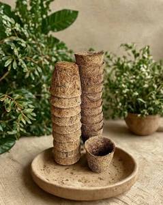 Pot de fleurs en fibre de coco biodégradable, style rustique minimaliste, carré, avec trou de drainage, pour plantes d'intérieur et de jardin, design écologique - Product Image 5