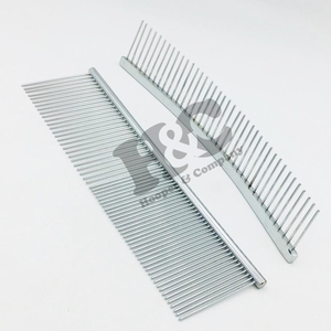 Peigne à poils pour animaux courbé, brosse de toilettage et couteau de démêlage en acier inoxydable, ensemble durable - Product Image 3