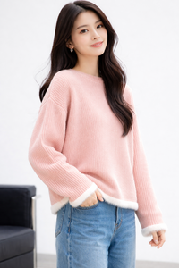 Autumn Women's Casual Loose Sweaters New Design Lazy Knitted Anti-Wrinkle Breathable <b>Long</b> Length Wholesale - Product Image 3