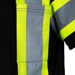 T-shirt de sécurité personnalisé en polyester imperméable et réfléchissant à haute visibilité, manches courtes, col rond, vêtements de travail - Product Image 4