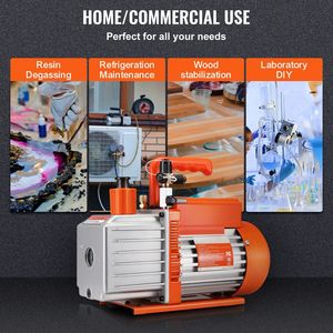 Bomba de Vacío de Paletas Rotativas de 2 Etapas de 1/2 HP, 5 CFM, 115V para Aire Acondicionado, Conexiones Macho SAE ACME de 1/4'', 3/8'', 1/2'' para Sistemas HVAC - Product Image 2