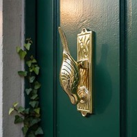 Battant de porte en aluminium artisanal style antique, motif oiseau vintage, battant de porte extérieur rustique en laiton