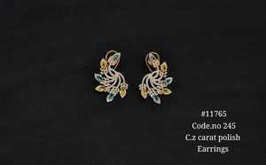 Boucles d'oreilles clous 11765 en laiton plaqué or, zircon cubique et zircone, bijoux de mode pour fêtes et mariages - Product Image 3