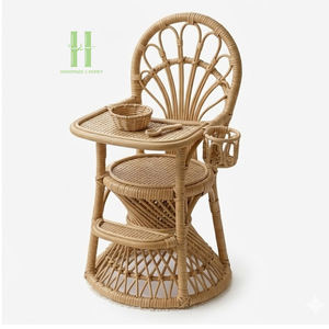 MEILLEUR PRIX HNH CRAFT Chaise de salle à manger moderne en rotin écologique pour maison de poupée, meubles miniatures en osier faits à la main pour enfants, Vietnam - Product Image 4