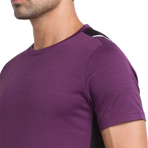 T-shirt à manches courtes pour homme, coupe classique, col rond, tricoté, respirant, séchage rapide, sportif, 220g, logo frontal, 100% coton - Product Image 5