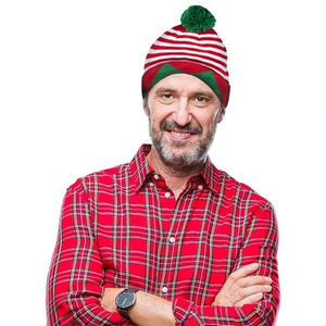 Bonnet en tricot de Noël personnalisé avec logo unisexe, bonnet en laine 100% respirant et imperméable, bonnet de Noël tricoté - Product Image 6