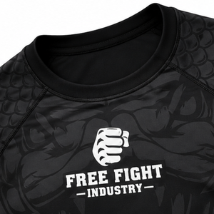 เสื้อรัดกล้ามเนื้อแขนสั้นสำหรับกีฬาต่อสู้แบบอิสระ MMA BJJ  แบบซับลิเมชั่น แห้งเร็ว UPF50+ ป้องกันแบคทีเรีย เป็นมิตรกับสิ่งแวดล้อม - Product Image 5