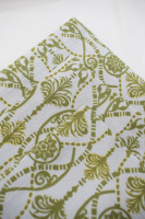 Serviettes en coton lin blanc et vert carré moderne imprimé décoration de Table accessoires en tissu pour cuisine salle à manger