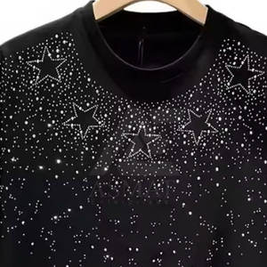 ออกแบบโลโก้ของคุณเอง เสื้อยืดผู้ชายประดับเพชร เสื้อผ้าออกกำลังกาย ดีไซน์ล่าสุด เสื้อยืดผู้ชายประดับเพชร - Product Image 3